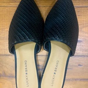 Lucky Brand Bradell Black Woven Mules
